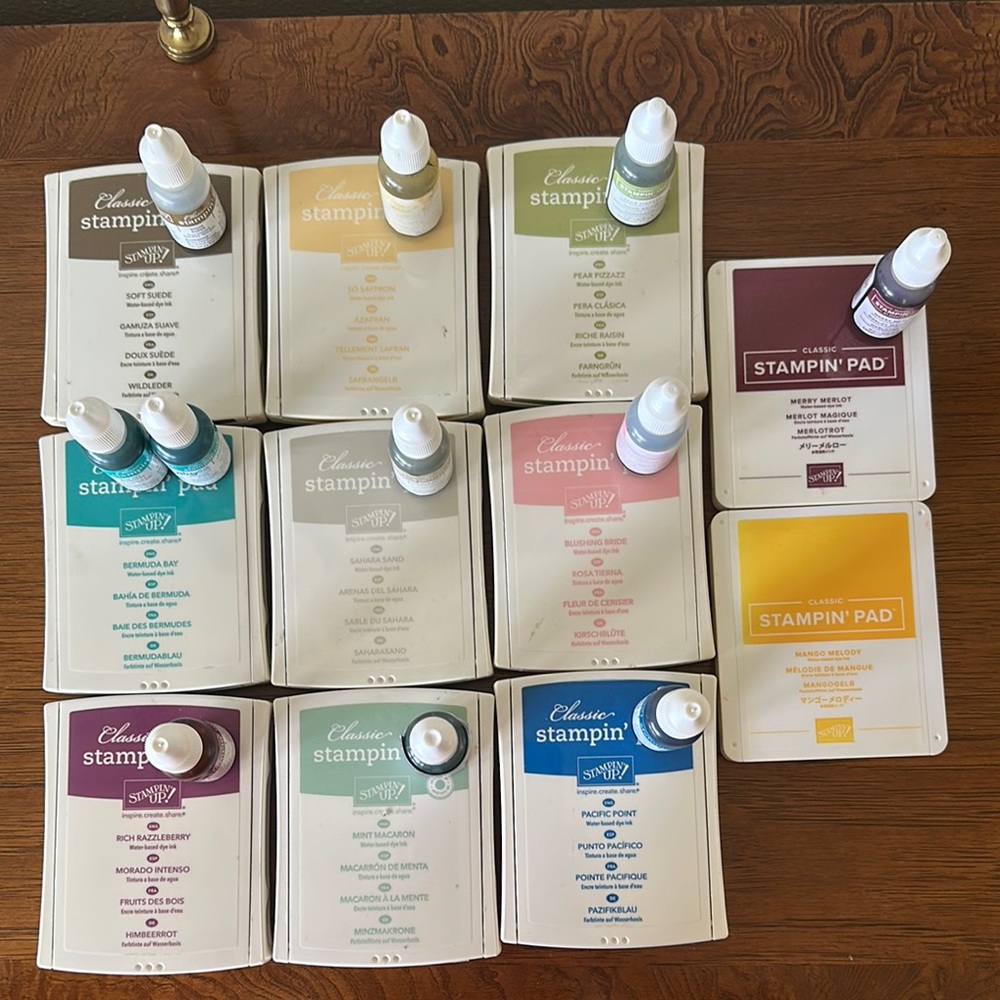 Stampin' Up! Retired Classic Ink Pad and Refill Set - Vibrant Collection EUC